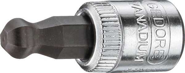 Schraubendrehereinsatz GEDORE 1/4" Innensechskant m. Kugelkopf SW 5mm, Länge 14,5mm
