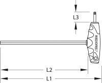 Winkelschraubendreher GEDORE mit T-Griff Innensechskant mit Kugelkopf 3,0x152mm
