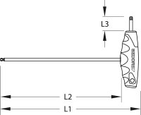 Winkelschraubendreher GEDORE mit T-Griff für Innen-TORX® mit Kugelkopf T30x188mm