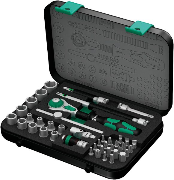 Steckschlüsselsatz WERA Zyklop 42-teilig 1/4" im Metallkoffer