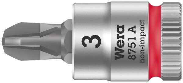 Phillips-Steckschlüsseleinsatz Wera 8751 A Bitnuss mit 1/4"-Antrieb, kurz, PH3 x 28 mm