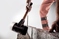 SIMPLEX-Schonhammer HALDER® mit Tempergussgehäuse und Holzstiel m. Gummi- und Plastikeinsatz Ø 30 mm