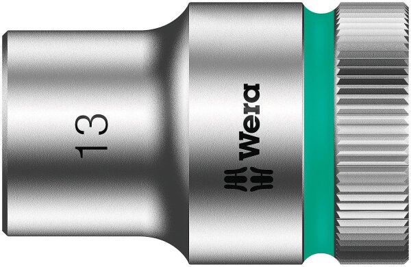 Außensechskant-Steckschlüsseleinsatz Wera 8790 HMC mit 1/2"-Antrieb, metrisch, kurz, SW 13,0 x 37 mm