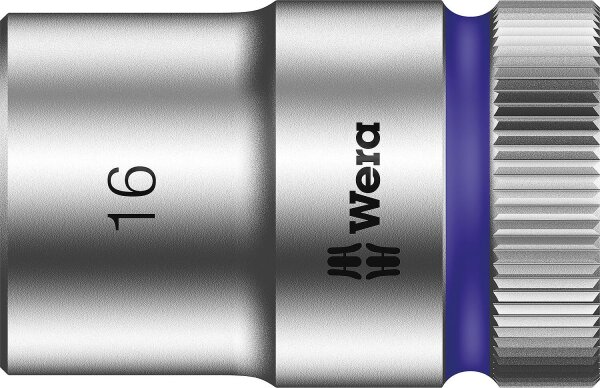 Außensechskant-Steckschlüsseleinsatz Wera 8790 HMC mit 1/2"-Antrieb, metrisch, kurz, SW 16,0 x 37 mm