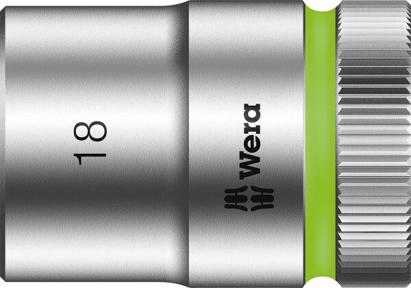 Außensechskant-Steckschlüsseleinsatz Wera 8790 HMC mit 1/2"-Antrieb, metrisch, kurz, SW 18,0 x 37 mm