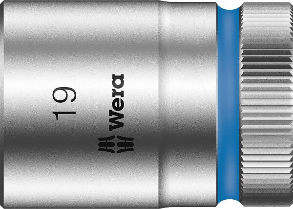 Außensechskant-Steckschlüsseleinsatz Wera 8790 HMC mit 1/2"-Antrieb, metrisch, kurz, SW 19,0 x 37 mm