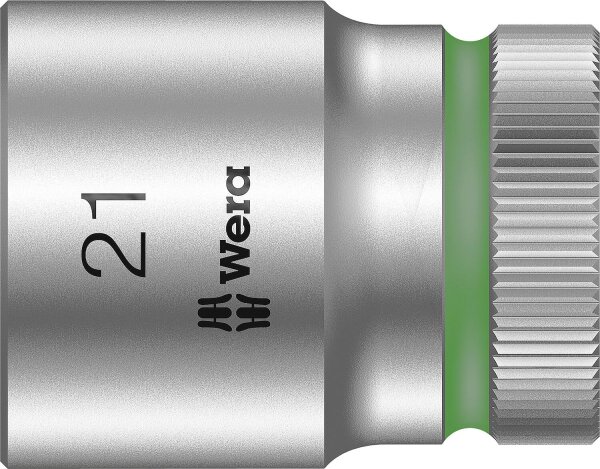 Außensechskant-Steckschlüsseleinsatz Wera 8790 HMC mit 1/2"-Antrieb, metrisch, kurz, SW 21,0 x 37 mm