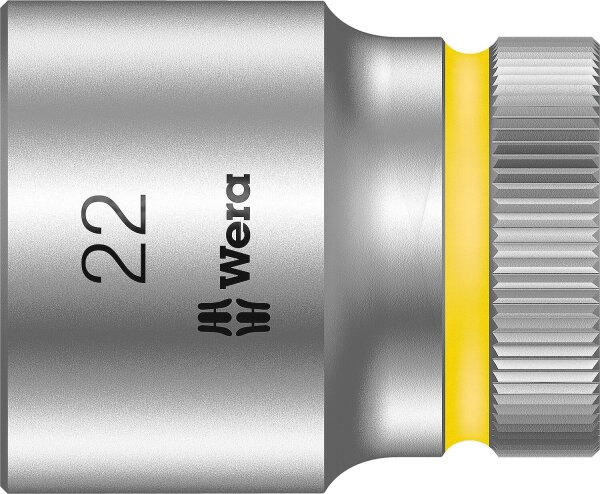 Außensechskant-Steckschlüsseleinsatz Wera 8790 HMC mit 1/2"-Antrieb, metrisch, kurz, SW 22,0 x 37 mm