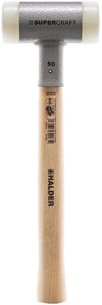 SUPERCRAFT-Schonhammer, rückschlagfrei mit Hickorystiel und Nylonschlageinsätzen, Ø 60 mm