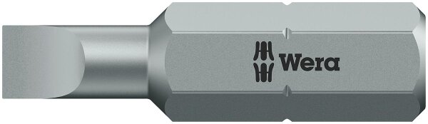 Schlitz-Bit Wera 800/1 Z mit 1/4"-Antrieb, metrisch, kurz, Zähhart, SL3,0 x 0,5 x 25 mm