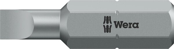 Schlitz-Bit Wera 800/1 Z mit 1/4"-Antrieb, metrisch, kurz, Zähhart, SL8,0 x 1,2 x 25 mm