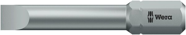 Schlitz-Bit Wera 800/2 Z mit 5/16"-Antrieb, metrisch, kurz, Zähhart, SL12,0 x 2,0 x 41 mm