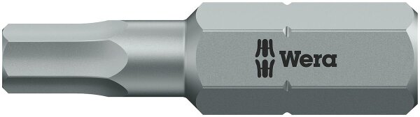 Innensechskant-Bit Wera 840/1 Z mit 1/4"-Antrieb, metrisch, kurz, Zähhart, Hex-Plus, SW 1,5 x 25 mm