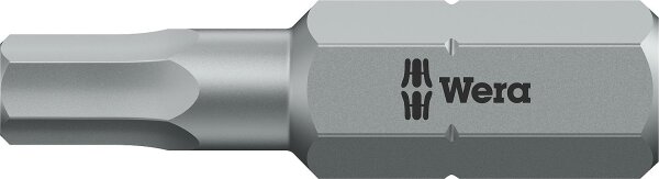 Innensechskant-Bit Wera 840/1 Z mit 1/4"-Antrieb, metrisch, kurz, Zähhart, Hex-Plus, SW 2,5 x 25 mm