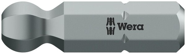 Innensechskant-Kugelkopf-Bit Wera 842/1 Z mit 1/4"-Antrieb, metrisch, kurz, Zähhart, SW 6,0 x 25 mm