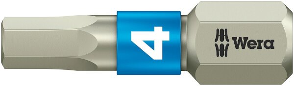 Innensechskant-Bit Wera 3840/1 TS mit 1/4"-Antrieb, metrisch, kurz, Edelstahl mit Torsions-Zone, Hex-Plus, SW 1,5 x 25 mm