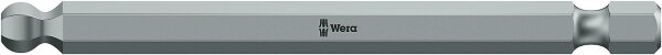 Innensechskant-Kugelkopf-Bit Wera 842/4 mit 1/4"-Antrieb, metrisch, lang, Zähhart, SW 3,0 x 89 mm