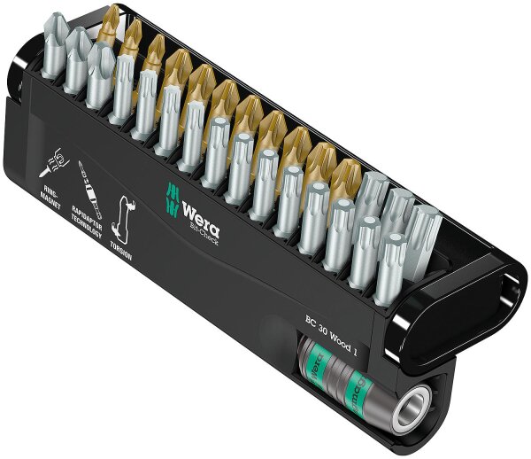 Bitset WERA Bit-Check Wood 1 30-teilig mit Universalhalter