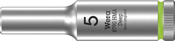 Außensechskant-Steckschlüsseleinsatz Wera 8790 HMA Deep mit 1/4"-Antrieb, metrisch, lang, SW 5,0 x 50 mm