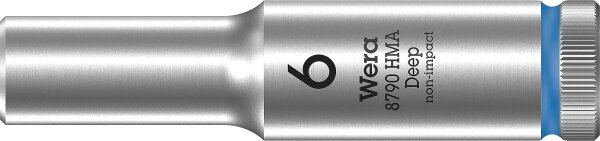 Außensechskant-Steckschlüsseleinsatz Wera 8790 HMA Deep mit 1/4"-Antrieb, metrisch, lang, SW 6,0 x 50 mm