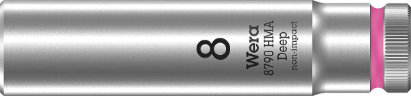 Außensechskant-Steckschlüsseleinsatz Wera 8790 HMA Deep mit 1/4"-Antrieb, metrisch, lang, SW 8,0 x 50 mm