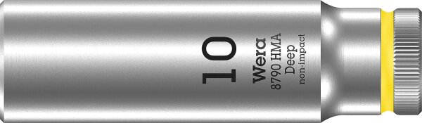 Außensechskant-Steckschlüsseleinsatz Wera 8790 HMA Deep mit 1/4"-Antrieb, metrisch, lang, SW 10,0 x 50 mm