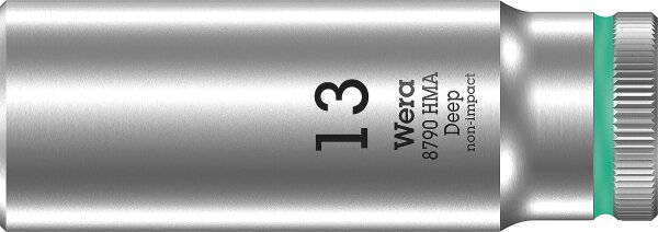 Außensechskant-Steckschlüsseleinsatz Wera 8790 HMA Deep mit 1/4"-Antrieb, metrisch, lang, SW 13,0 x 50 mm