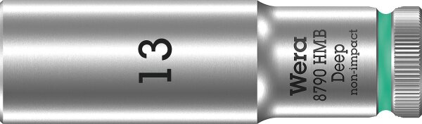 Außensechskant-Steckschlüsseleinsatz Wera 8790 HMB Deep mit 3/8"-Antrieb, metrisch, lang, SW 13,0 x 64 mm