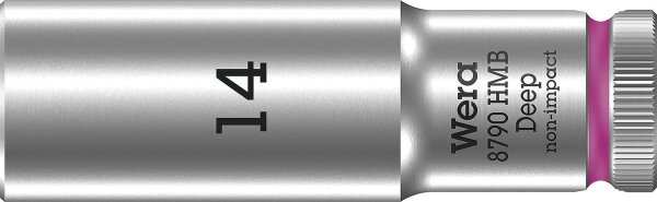 Außensechskant-Steckschlüsseleinsatz Wera 8790 HMB Deep mit 3/8"-Antrieb, metrisch, lang, SW 14,0 x 64 mm