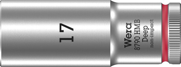 Außensechskant-Steckschlüsseleinsatz Wera 8790 HMB Deep mit 3/8"-Antrieb, metrisch, lang, SW 17,0 x 64 mm