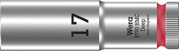 Außensechskant-Steckschlüsseleinsatz Wera 8790 HMC Deep mit 1/2"-Antrieb, metrisch, lang, SW 17,0 x 83 mm