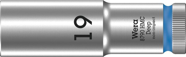 Außensechskant-Steckschlüsseleinsatz Wera 8790 HMC Deep mit 1/2"-Antrieb, metrisch, lang, SW 19,0 x 83 mm
