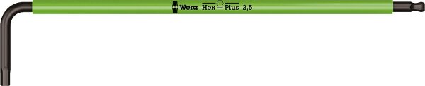 Innensechskant-Winkelschlüssel Wera 950 SPKL metrisch, Multicolour, ummantelt, BlackLaser, Hex-Plus und Kugelkopf, SW 2,5 x 112 mm