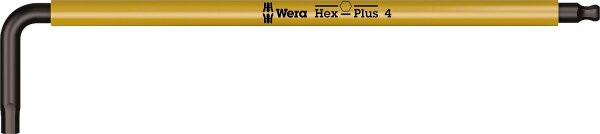 Innensechskant-Winkelschlüssel Wera 950 SPKL metrisch, Multicolour, ummantelt, BlackLaser, Hex-Plus und Kugelkopf, SW 4,0 x 137 mm