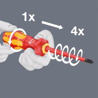 Bithandhalter WERA VDE Kraftform Turbo für 1/4" VDE Wechselklingen