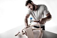 SIMPLEX-Schonhammer HALDER® mit Aluminiumgehäuse und Holzstiel, Ø 40 mm, TPE-soft / Superplastik