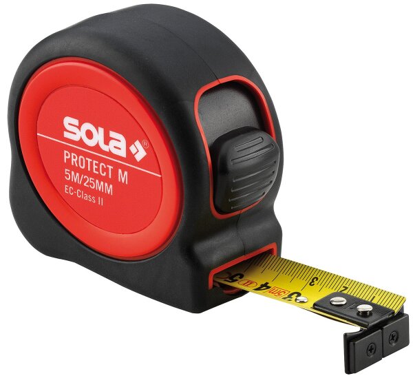 Rollbandmaß Sola PROTECT M, PE M 525, 5 Meter mit Magnetendhaken