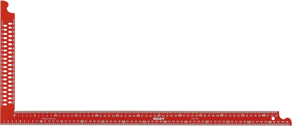 Zimmermannswinkel ZWCA 800, 800 mm, Schenkelbreite 35 mm, Anreißlöcher