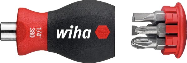 Magazin-Bithalter Wiha®, Stubby, Schlitz und Pozidriv, 7-teilig