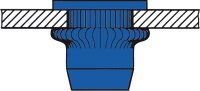 Blindnietmuttern Stahl-geraendelt Kleinkopf M 6 x 9 x...