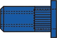 Blindnietmuttern Stahl-geraendelt Kleinkopf M 6 x 9 x 15,5 VPE 250