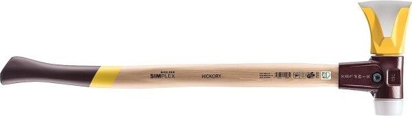 SIMPLEX-Spaltaxt Halder, mit Keilstegen,mit TE-Gehäuse und Hickorystiel,Ø 50mm, Stiel 685 mm, inkl. Lederschneidschutz
