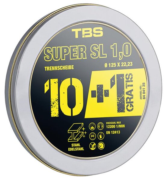 TBS Trennscheibe SUPER SL, 125x1,0x22,23 mm, 10 + 1 GRATIS