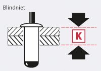 Blindnietmutter Typ A7M5 Alu 7 x 11,5 mm VPE = 30 Stück