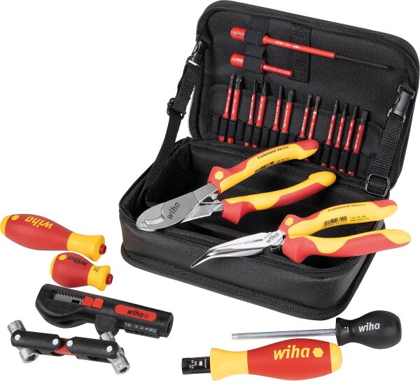Werkzeug-Set Wiha® für Elektroinstallation, 23-teilig, inkl. Multifunktionstasche