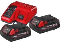Akku-Set Milwaukee M18NRG-202, 18V mit 2x 2,0 Ah Akkus...