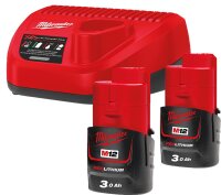 Akku-Set Milwaukee M12NRG-302, 12V mit 2x 3,0 Ah Akkus...