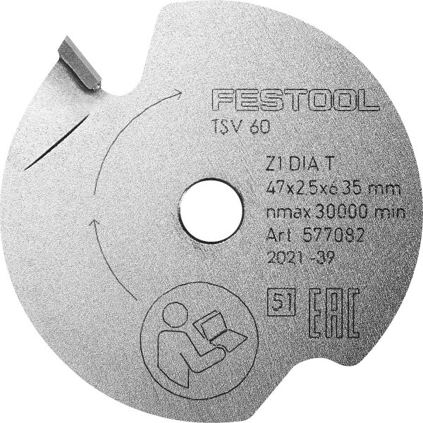 Sägeblatt Festool, 47 x 2,5 x 6,35 für TSV 60 K