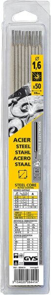 Stabelektrode Ø 1,6 mm für Stahl im Kunststoffblister, VPE = 50 Stück