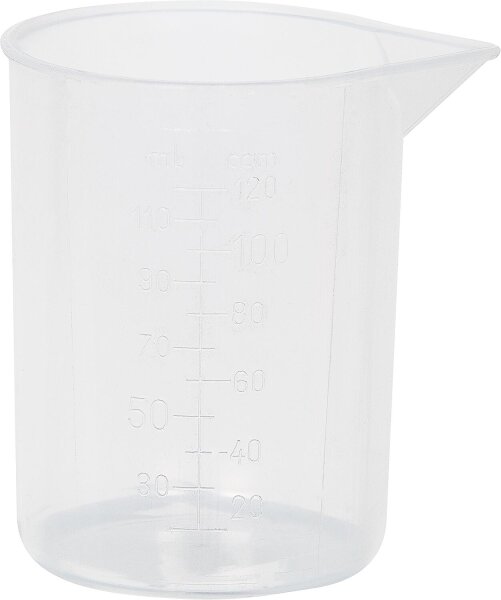 Messbecher ohne Griff 120 ml transparent